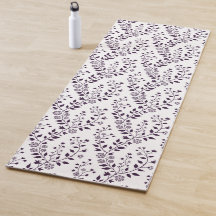 Padrão Floral Boho Moderno Ameixa Branco