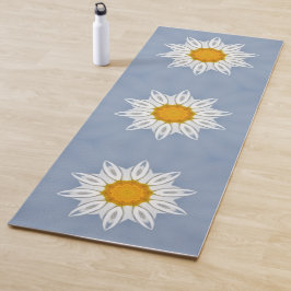Tapete De Yoga Padrão floral branco