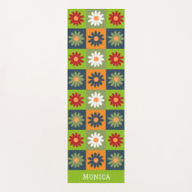 Padrão floral colorido com nome personalizado