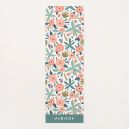 Tapete De Yoga Padrão Floral Moderno de Casa e Casa