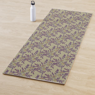 Tapete De Yoga Padrão Floral Vibrante com Margaridas Amarelas