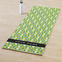 Tapete De Yoga Padrão Folha, Folhas Verdes, Seu Nome