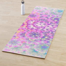 Tapete De Yoga Padrão Geométrico de Abstrato de Cores de Pastel