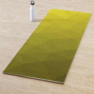 Tapete De Yoga Padrão Geométrico de Gradiente Amarelo