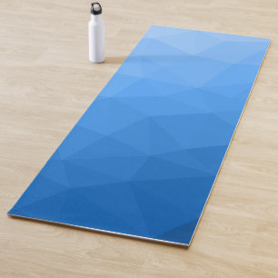 Tapete De Yoga Padrão Geométrico de Gradiente Azul Claro