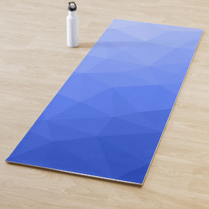 Tapete De Yoga Padrão Geométrico de Gradiente Azul Escuro