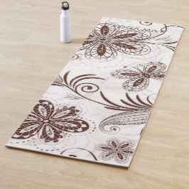 Tapete De Yoga Padrão Incolor Floral