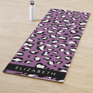 Tapete De Yoga Padrão-Leopardo, Manchas, Leopardo Roxo, Seu Nome