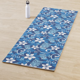 TAPETE DE YOGA PADRÃO LUAU TIKI (AZUL BRILHO)