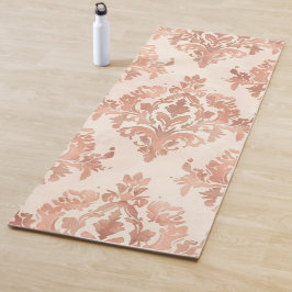 Tapete De Yoga Padrão Ornamental de Aquarela de Damasco de Pêsseg