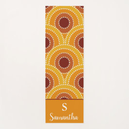 Tapete De Yoga Padrão retrô Art Deco Sunrise personalizado