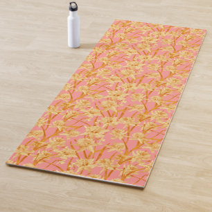Tapete De Yoga Padrão Romântico de Aquarela Daffodil