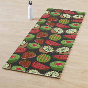 Tapete De Yoga Padrão sem costura de fruta tropical colorido