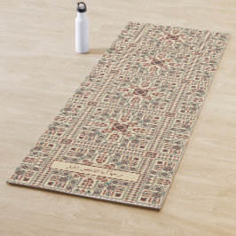 Tapete De Yoga Padrão Tatreez, ornamento geométrico bege