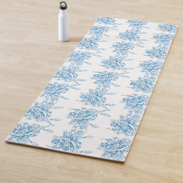 Tapete De Yoga Padrão Toile Francês Azul