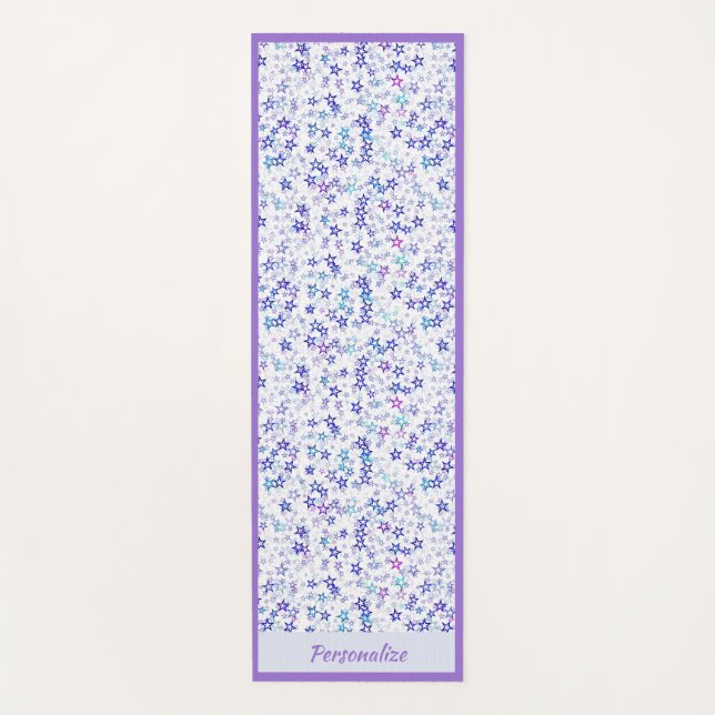 Tapete De Yoga Padrão Trendy Purple Blue Star Zen Yoga Namaste (Frente)