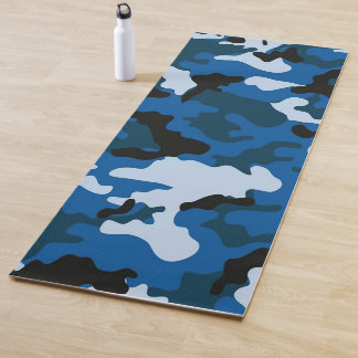 Tapete De Yoga padrão uniforme azul de camuflagem Yoga Mat
