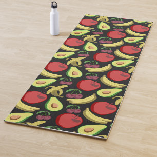 Tapete De Yoga padrão uniforme de fruta fruta tropical colorida