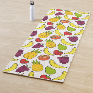 Tapete De Yoga padrão uniforme de fruta   Padrão da superfície da