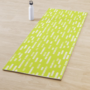 Tapete De Yoga Padrão Verde limão Brilhante/Linhas Arredondadas B