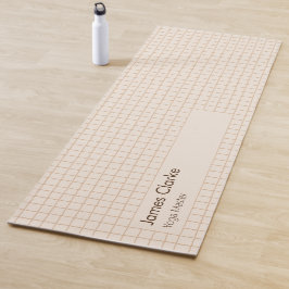 Tapete De Yoga Padrão Verificado de Delicado Castanho