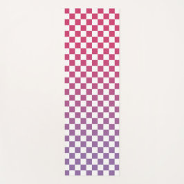 Tapete De Yoga Padrão verificado do Ombré cor-de-rosa a roxo