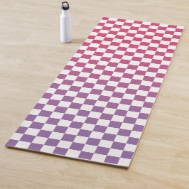 Tapete De Yoga Padrão verificado do Ombré cor-de-rosa a roxo