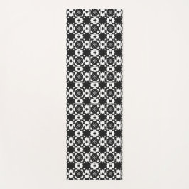 Tapete De Yoga Padrão xadrez retrô minimalista – Design monocromá