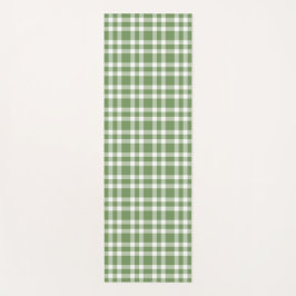 Tapete De Yoga Padrão Xadrez Verde Branco