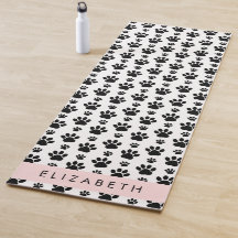 Padrões de pata, patas de cão, preto e branco, seu