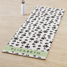 Padrões de pata, patas de cão, preto e branco, seu