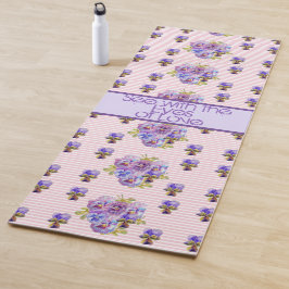 Tapete De Yoga Padrões Florais rosa cor-de-rosa Ver com os Olhos 