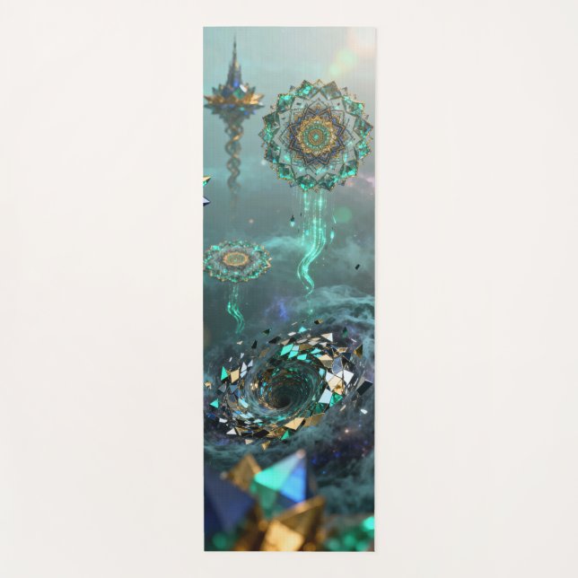 Tapete De Yoga padrões geométricos de abstrato evoluem num surrea (Frente)