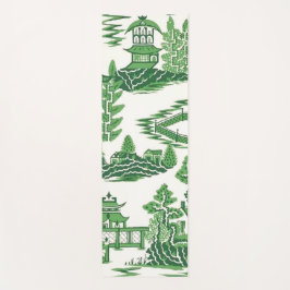 Tapete De Yoga Pagoda Tea House Chinoiserie em Jade Green