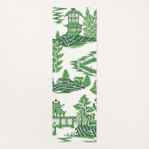 Tapete De Yoga Pagoda Tea House Chinoiserie em Jade Green