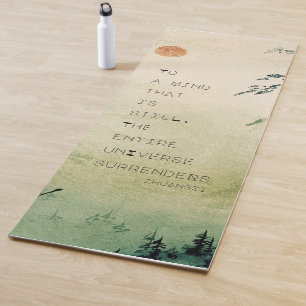 Tapete De Yoga Paisagem de Aquarela de Citação Zen Motivativa
