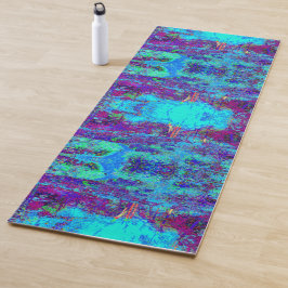 Tapete De Yoga Paisagem de Jardim Azul Impressionista Psicodélico
