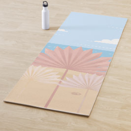 Tapete De Yoga Palma da cinza na praia