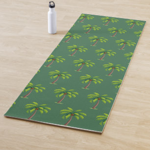 Tapete De Yoga Palmeiras Botânicas Modernas de Verão em Verde