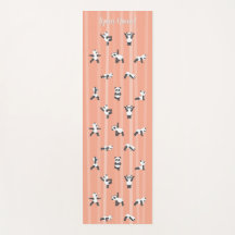 Tapete de Yoga Panda Rosa Nome Personalizado em Am