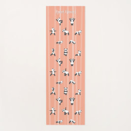 Tapete de Yoga Panda Rosa Nome Personalizado em Am