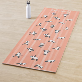 Tapete de Yoga Panda Rosa Nome Personalizado em Am