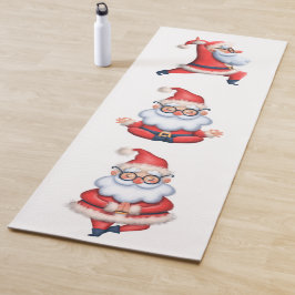 Tapete De Yoga Papai Noel Fofo em Meditação