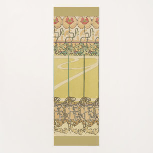Tapete De Yoga Papel de Parede Floral Art Nouveau Alfonse Mucha P