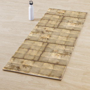 Tapete De Yoga Papel-pergaminho e tapete-ouro folhas de ioga