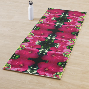 Tapete De Yoga Par do Flor Red Hibiscus Close-Up Abstrato