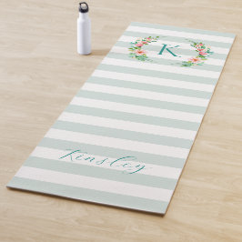 Tapete De Yoga Paradise Floral e Stripes Monograma