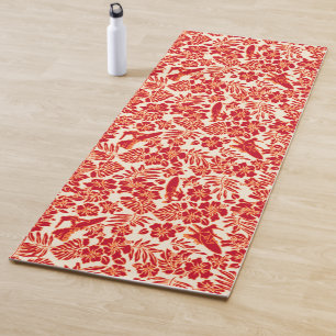 Tapete De Yoga Pareo de Surf Hibisco Havaiano Surfista - Vermelho