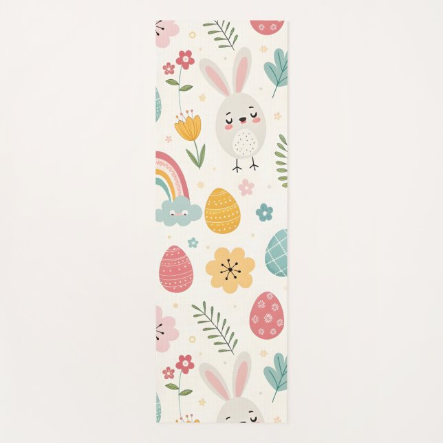Tapete De Yoga Páscoa Bunny Pattern (Frente)