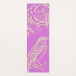 Tapete De Yoga Pássaro e Rosa Lilac Yoga Mat